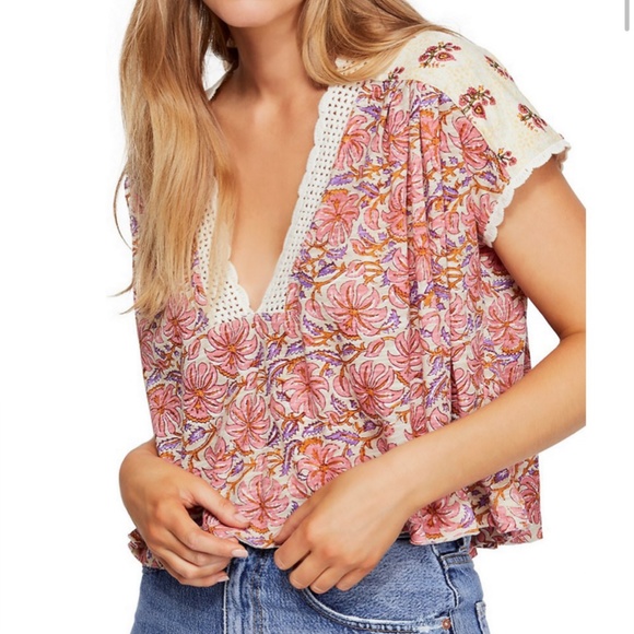 Free People Tops - NWT Free People Leilani Floral Printed Top XS
